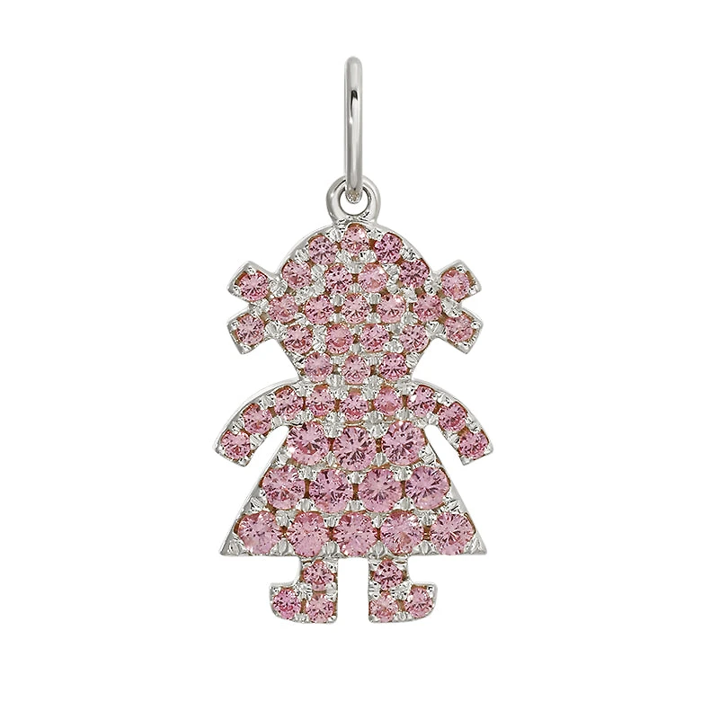 Girl Pink Sapphires Pendant