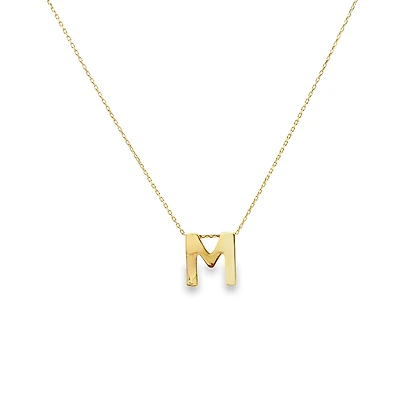 Gold Initial M Necklace