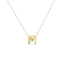 Gold Initial M Necklace