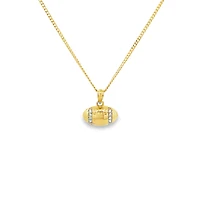 Football Pendant with Clear Zirconia