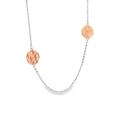 Long Necklace with Textured Circle Details
