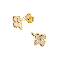 Mother Pearl Small Elephant Stud Earrings