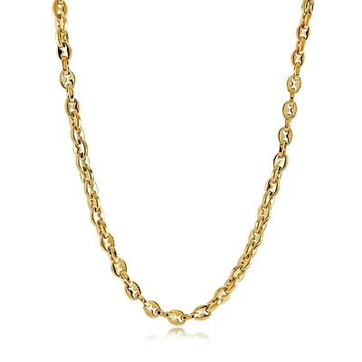 6MM Bean Link Gold Steel Chain