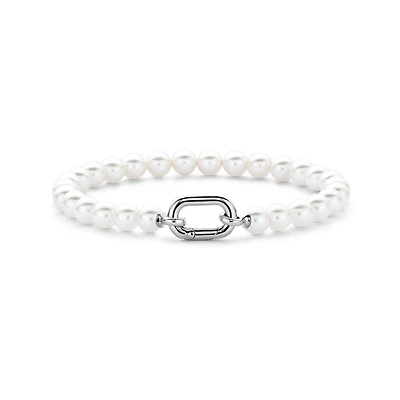 Pearl Silver Clasp Bracelet