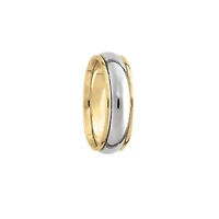 6MM Yellow/White Dome Wedding Ring