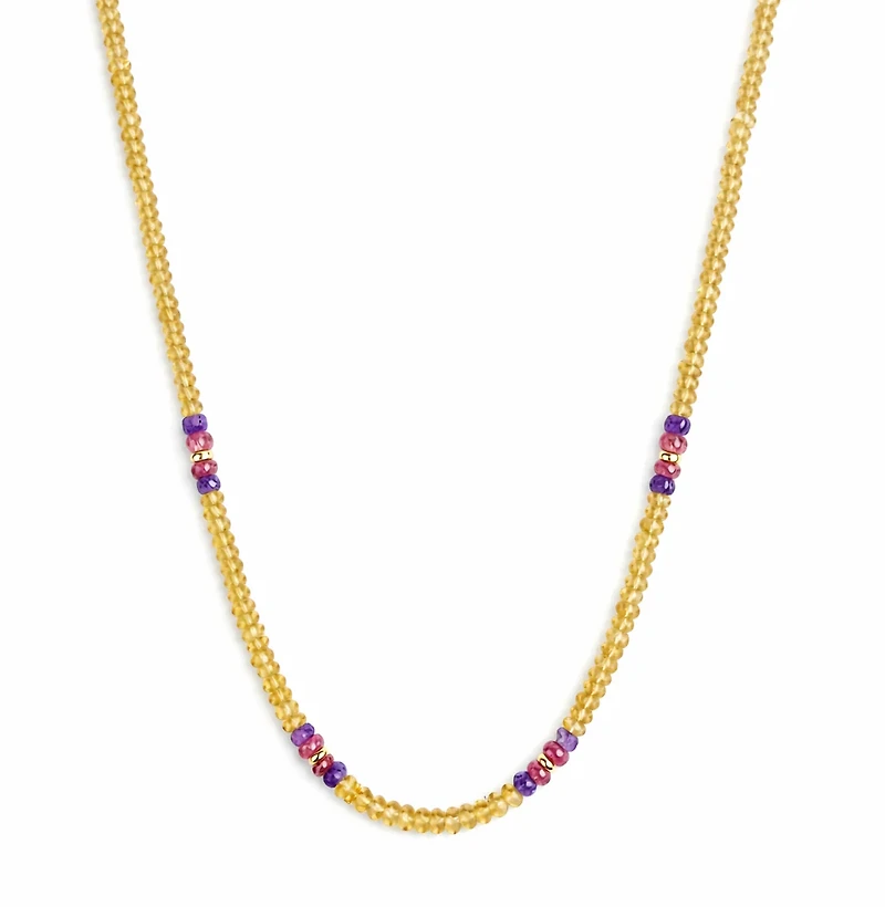 Citrine, Amethyst and Pink Tourmaline Natural Gemstones