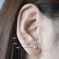 Silver Ball Stud Earrings