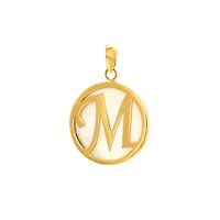 M Initial Pendant with Mother of Pearl