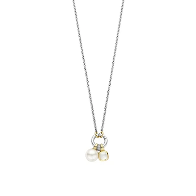 Pearl and Quartz Charms Necklace