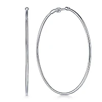 60mm White Gold Hoop Earrings