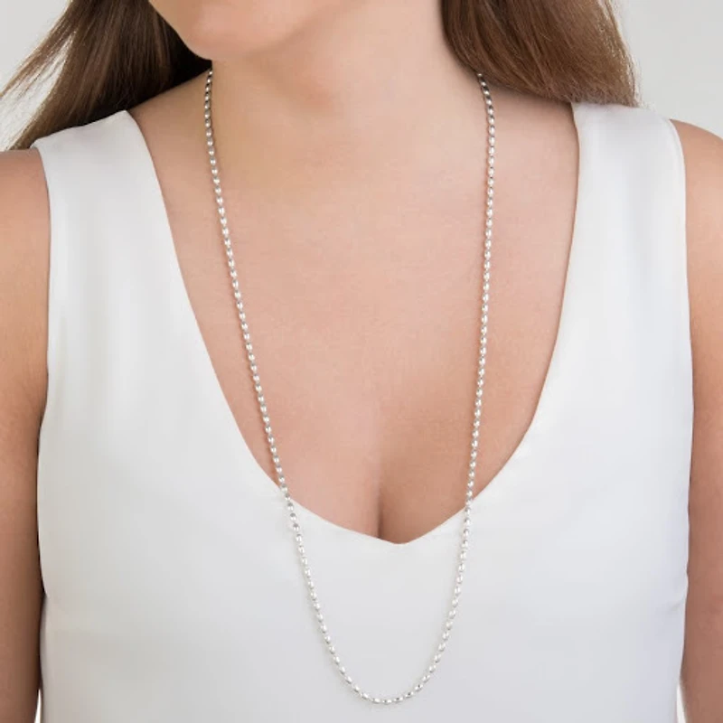 Oval Beads Silver Chain