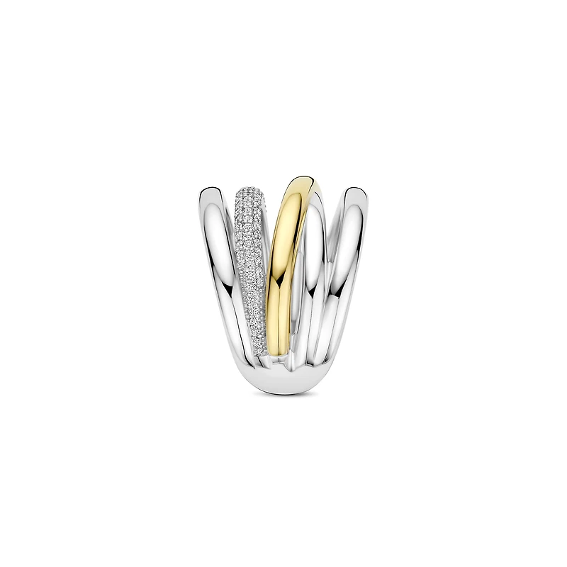 Crossover Trilogy Two Tone Wide Ring