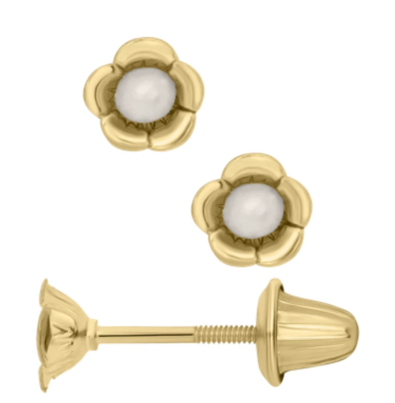 Flower Pearl Kids Earrings
