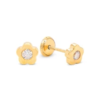 Flower Sparkling Center Stud Earrings