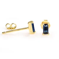 5MM Elongated Elerand Cut Blue Sapphire Stud Earrings