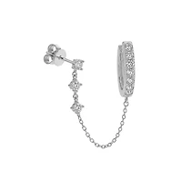 Connected Huggie and Stud Earring - Sold as single