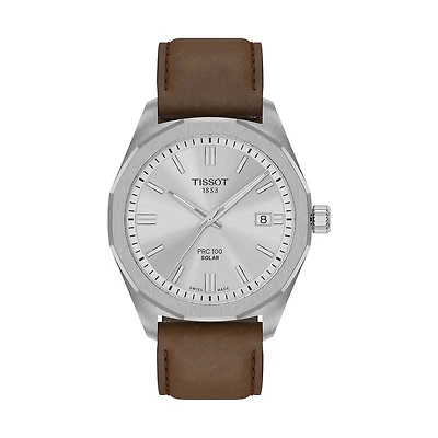 PRC 100 SOLAR Steel/Brown 39MM Watch