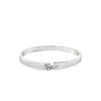 Union Open Bangle Bracelet with Diamond Heart