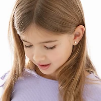 Kids Mother Pearl Heart Stud Earrings
