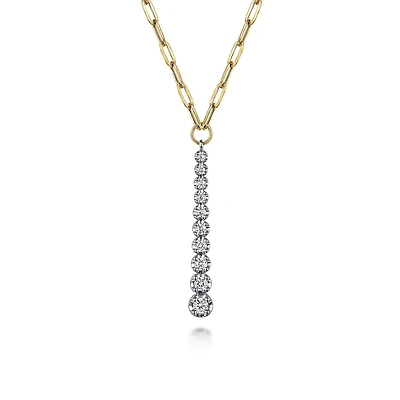 Vertical Gradient Diamonds Bar Necklace