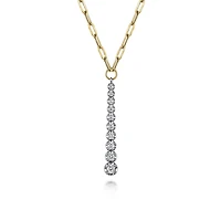 Vertical Gradient Diamonds Bar Necklace