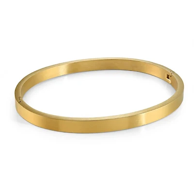 Gold Steel Matte Bangle Bracelet
