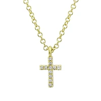 7MM Diamond Cross Necklace
