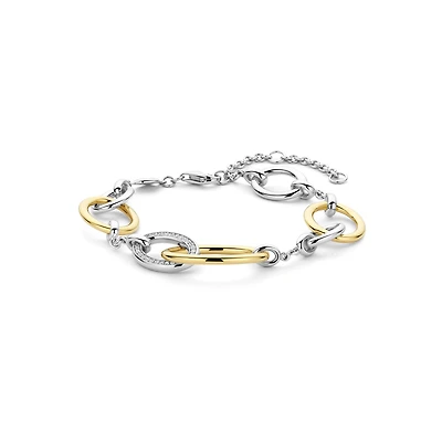 Oval Icon Two Tone Bracelet