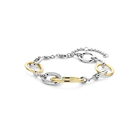 Oval Icon Two Tone Bracelet