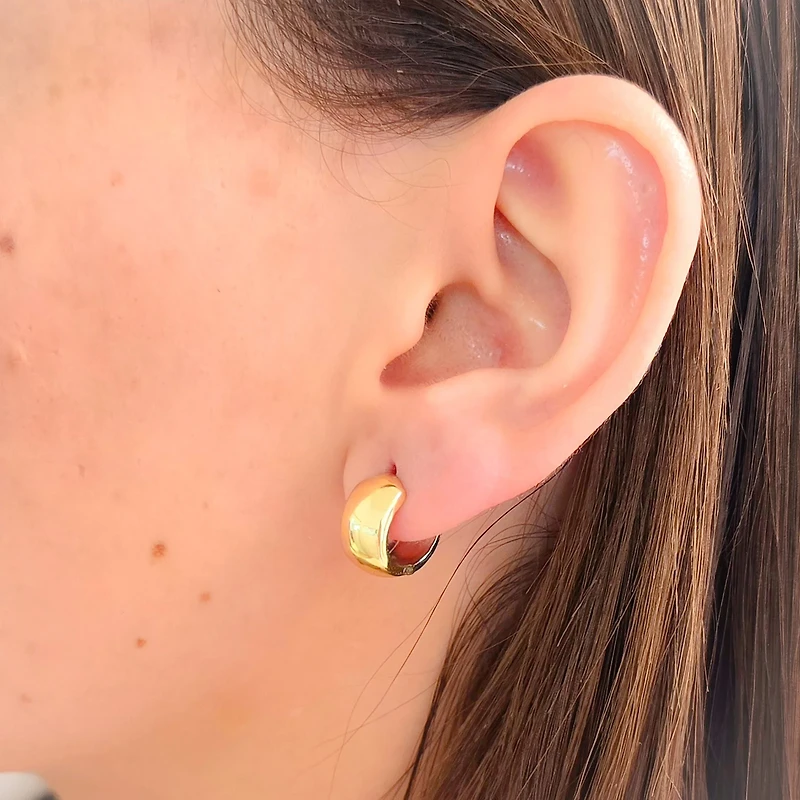 Reversible Two Tone Huggie Earrings