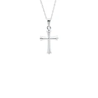 16MM Solid Cross White Gold Kids Necklace