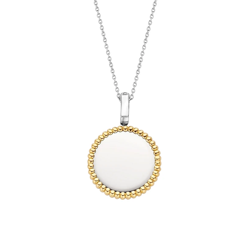 Polished Disk Two Tone Necklace