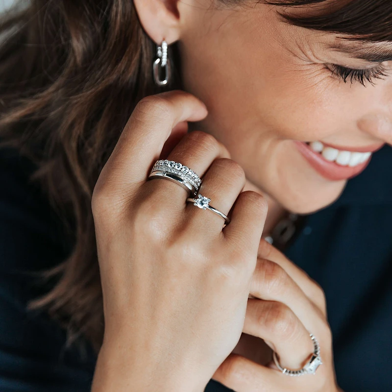 Solitaire Elegance Silver Ring