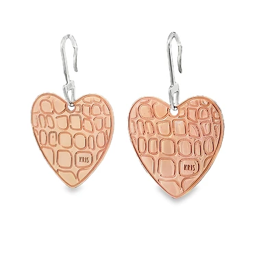 Textured Heart Dangle Earrings