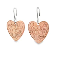 Textured Heart Dangle Earrings
