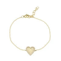 Fluted Classic Heart Diamonds Bracelet