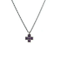 Purple Stones Cross Necklace