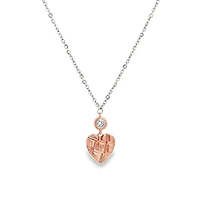 Small Heart and Zirconia Pendant Necklace