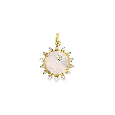 Mother Pearl Circle Medallion Pendant