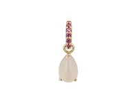 Rose Quartz and Rhodolite Pear Pendant
