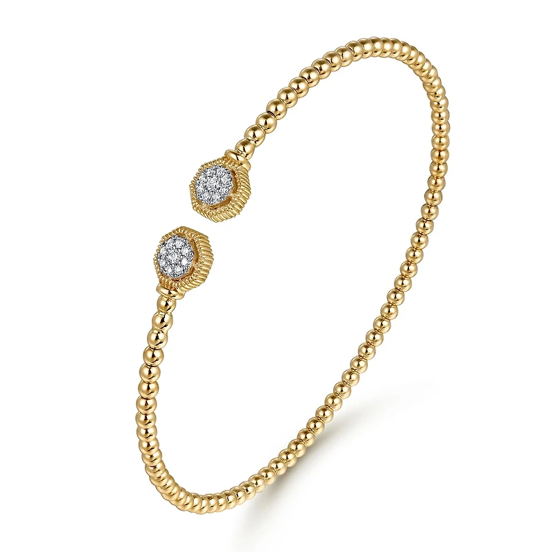 Hexagon Split Diamond Bangle Bracelet
