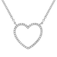 Open Heart White Gold .12CT Diamond Necklace