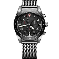 Swiss Army Mesh Automatic 43mm Black Dial Watch