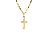 13MM Cross with Diamond Kids Necklace