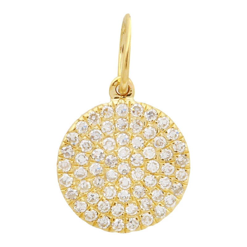 Diamond Pave Disk Pendant