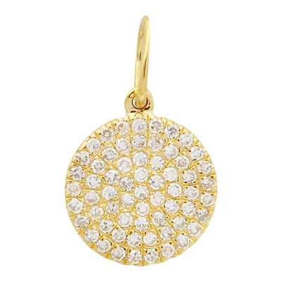Diamond Pave Disk Pendant