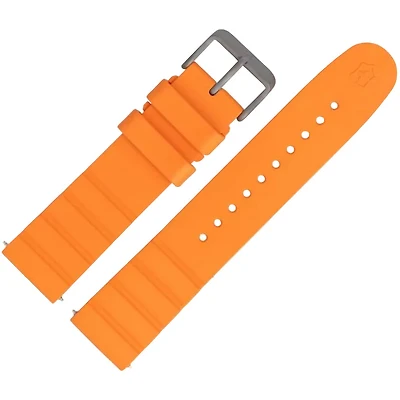 INOX Titanium Orange Rubber Strap