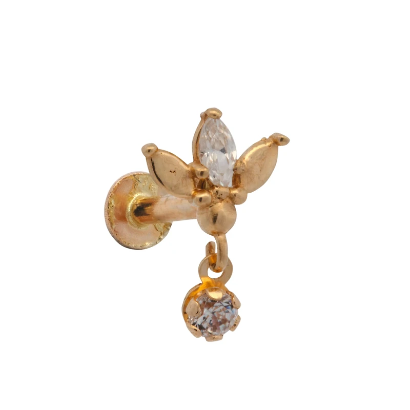 Clear Zirconias Dangle Cartilage Single Earring