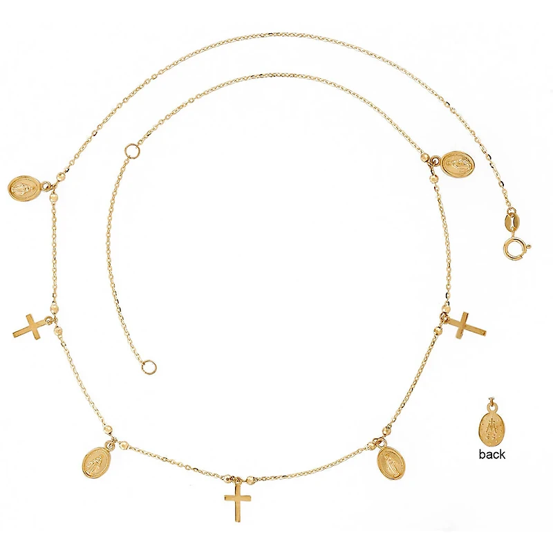 Cross and Milagrosa Dangles Necklace