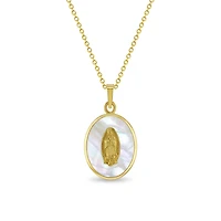 Our Lady of Guadalupe Mother Pearl Oval Kids Necklace